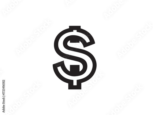 Stylish currency symbol icon in modern vector artwork