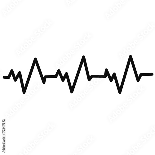 Heartbeat line icon. Heart rhytm. ECG. Electro Cardiogram. Vector illustration isolated on white background.
