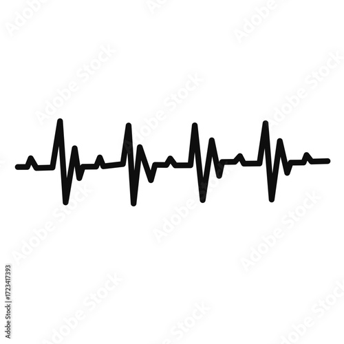Heartbeat line icon. Heart rhytm. ECG. Electro Cardiogram. Vector illustration isolated on white background.