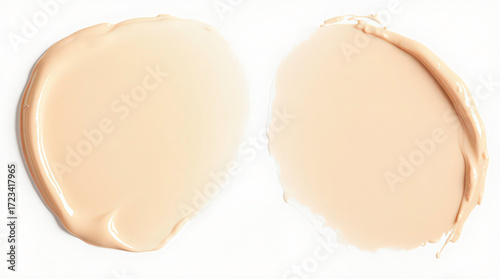 Cream foundation smears different skin tones set isolated on white background