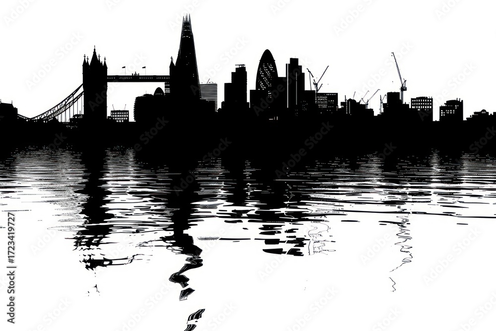 Naklejka premium London silhouette construction architecture.