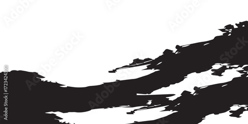showcases dynamic, abstract black brushstrokes sweeping across a white background. vector illustration eps10