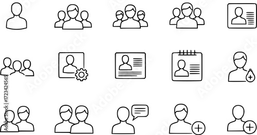 Premium set of user line icons.