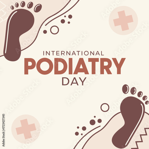 Celebrate International Podiatry Day with this modern graphic, perfect for healthcare marketing, foot care promotions and wellness awareness campaigns