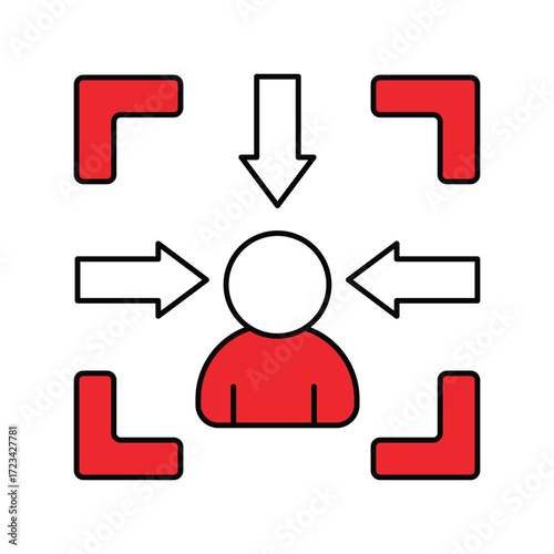 Concentration icon with white background vector stock illustration