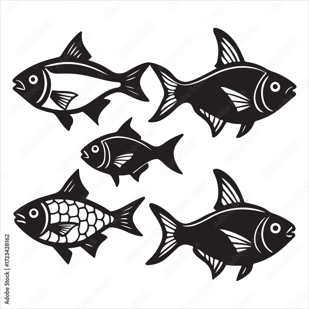 Naklejka premium A Vibrant and Iridescent Tetra Fish, a Colorful Freshwater Aquarium fish Known for its Peaceful Schooling Behavior in Tropical Tanks