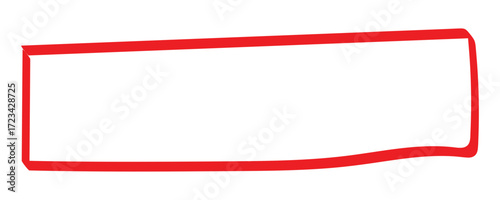 Red Hand Drawn Frame Doodle Outline Label Vector Design