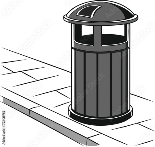 black  dust bin vector on  white  background  1