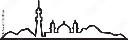 Kuala Lumpur Malaysia City Skyline Outline Silhouette With Transparent Background