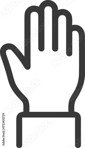 Raised hand icon for attention or participation