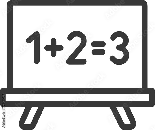 Blackboard icon with math equation