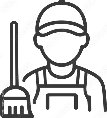Janitor icon representing school maintenance staff