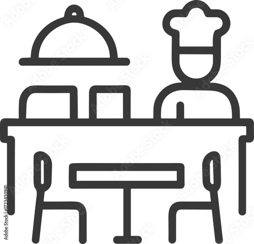 Cafeteria or canteen worker icon in school setting