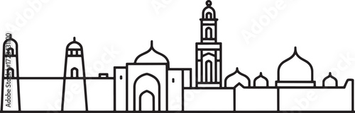 Riyadh Saudi Arabia Skyline Silhouette Landmark Building View Scenery Cultural Middle East