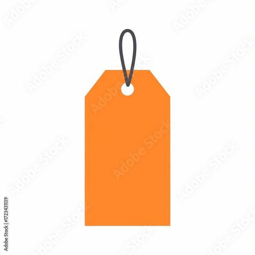 Orange Price Tag with String and Hole.