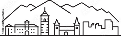 Sarajevo Bosnia Herzegovina Skyline Silhouette Landmark Building View Scenery European