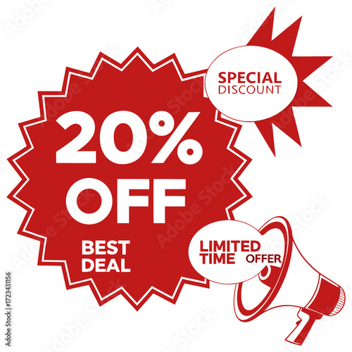 Sale discount event advertisement sticker.