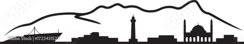 Istanbul city turkey skyline silhouette graphic style. Urban landscape vector