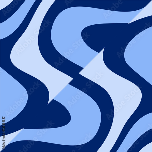 An abstract pattern of flowing curves in varying shades of blue creating a dynamic and visually engaging background.