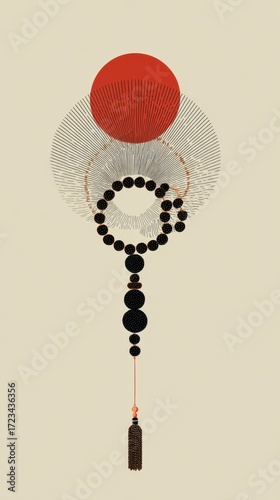 Zen Harmony: An abstract composition, features intricate patterns and spiritual symbols, embodying tranquility, peace, and meditation.