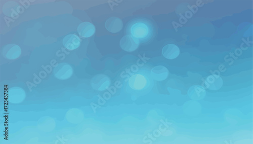 Abstract blue vector background with a soft gradient and beautiful glowing bokeh light effects for design