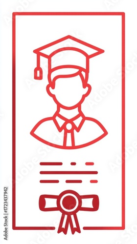Iconic Graduation Certificate: A symbolic illustration depicts the culmination of academia, a moment of triumph and scholastic achievement.