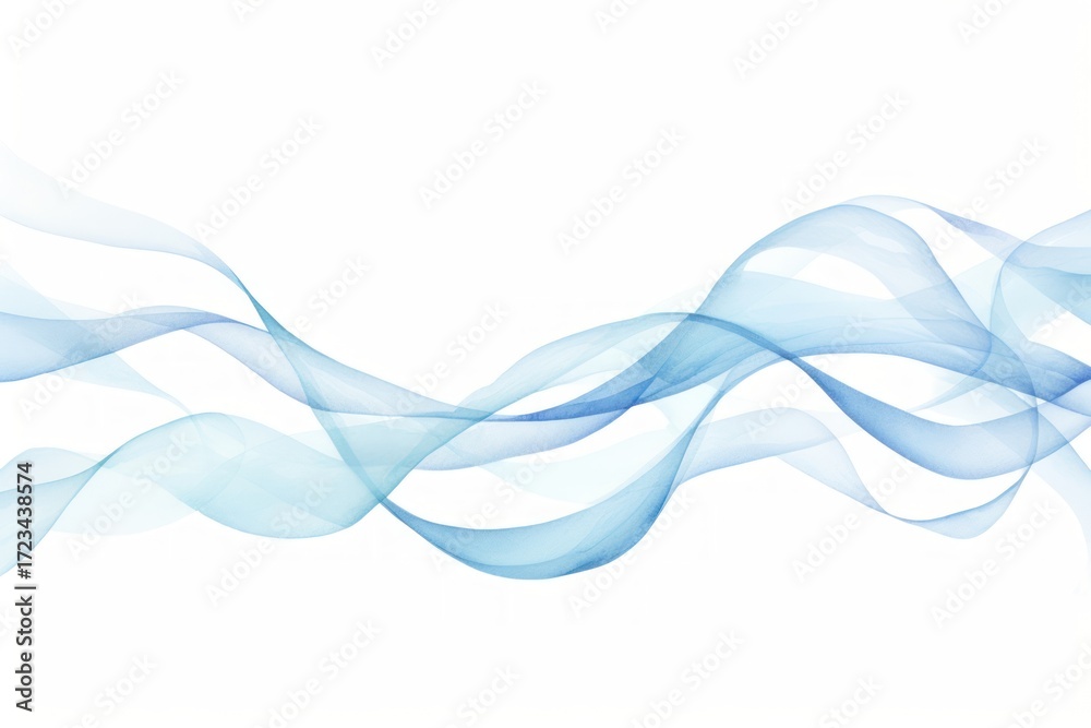 Obraz premium PNG Light blue ribbons border watercolor backgrounds pattern smoke.