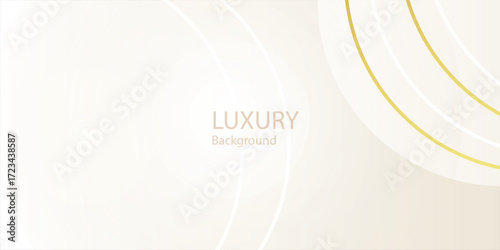 White and gray abstract  background with gorgeous golden line decoration.