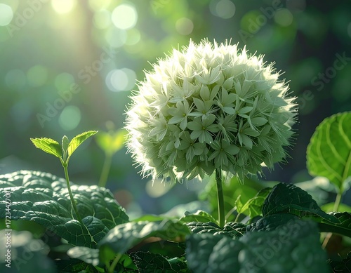White flower cluster in sunlight