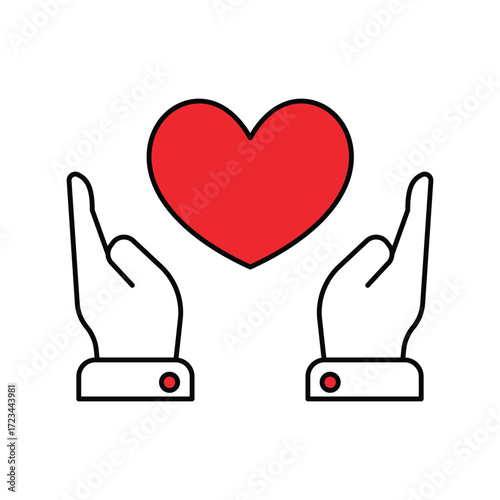 Benevolence icon with white background vector stock illustration