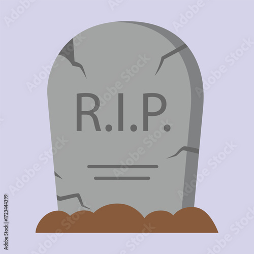 simple standing tombstone cartoon