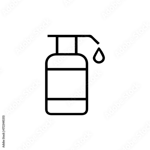 Pump bottle with liquid drop