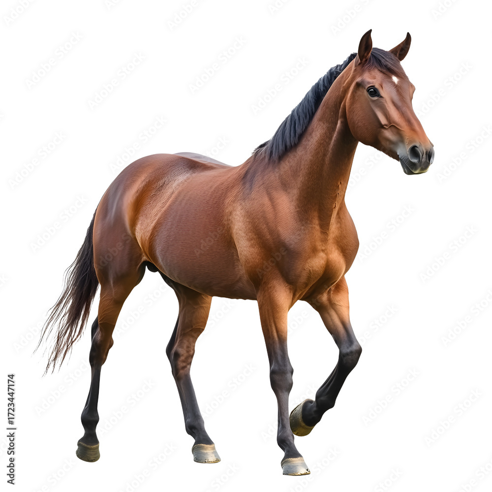 Naklejka premium Majestic Horse Isolated on White Background for Professional Designs