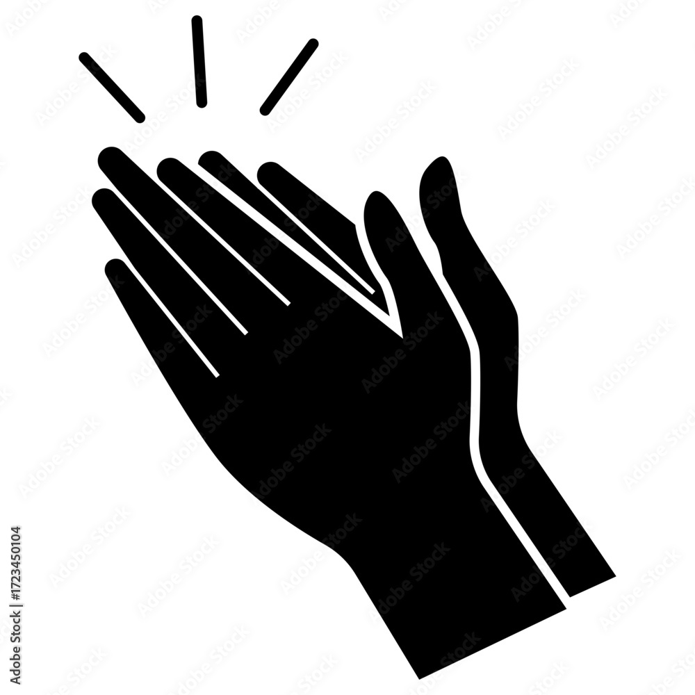 Obraz premium Clapping hands silhouette icon