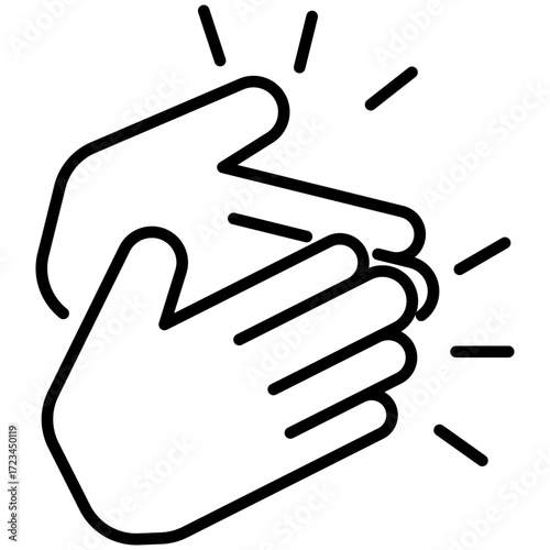 Clapping hands line icon