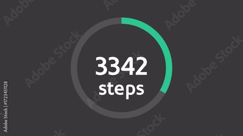 10000 Steps Counter Animation for Health and Fitness 