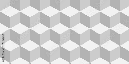 Abstract square white cubic square shape modern texture. cube geometric wall and floor vector diamond hexagon triangle wallpaper background.	