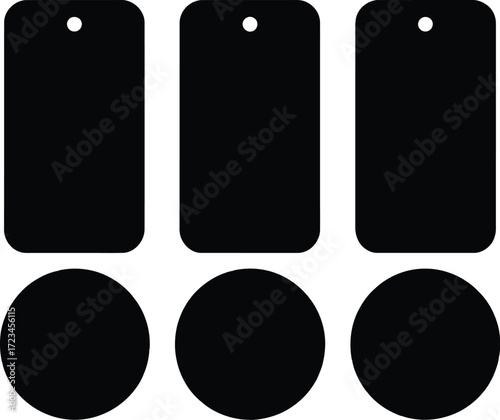 Black friday sale tags with percentage discounts