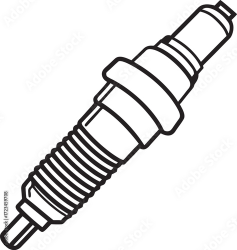 Black Spark Plug Icon Vector

