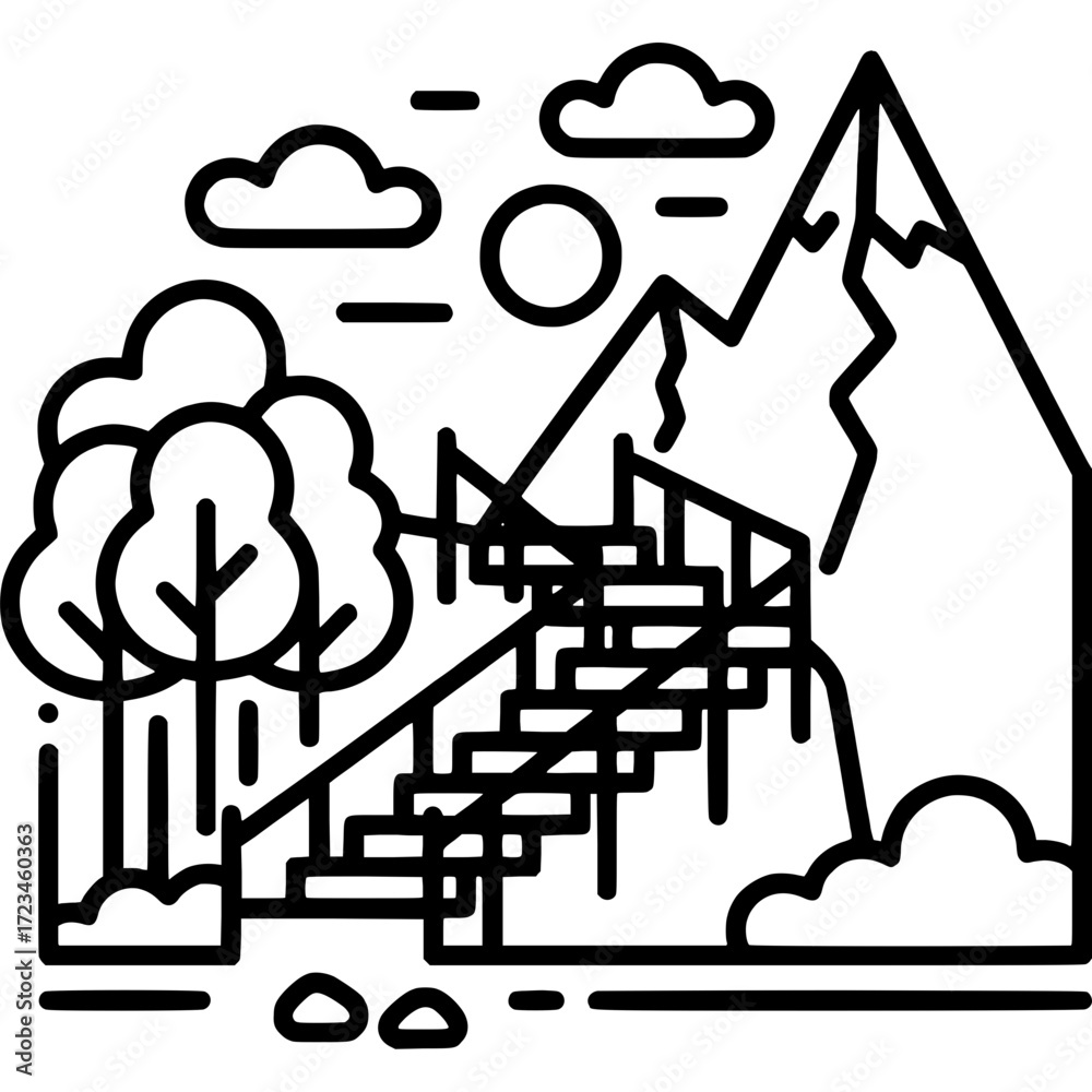 Fototapeta premium Staircase Icon