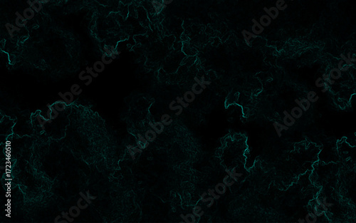 Dark abstract texture with faint glowing teal-green lines forming smoky, cloud-like organic shapes. Mysterious, digital, and atmospheric feel, resembling neon fractals or flowing energy currents
