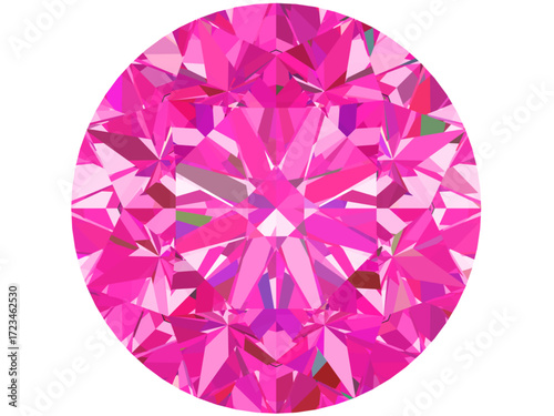pink diamonds and pink gemstones vector art with intricate detailing, designed to resemble a brilliant-cut gemstone and jewelry design of graphic design.