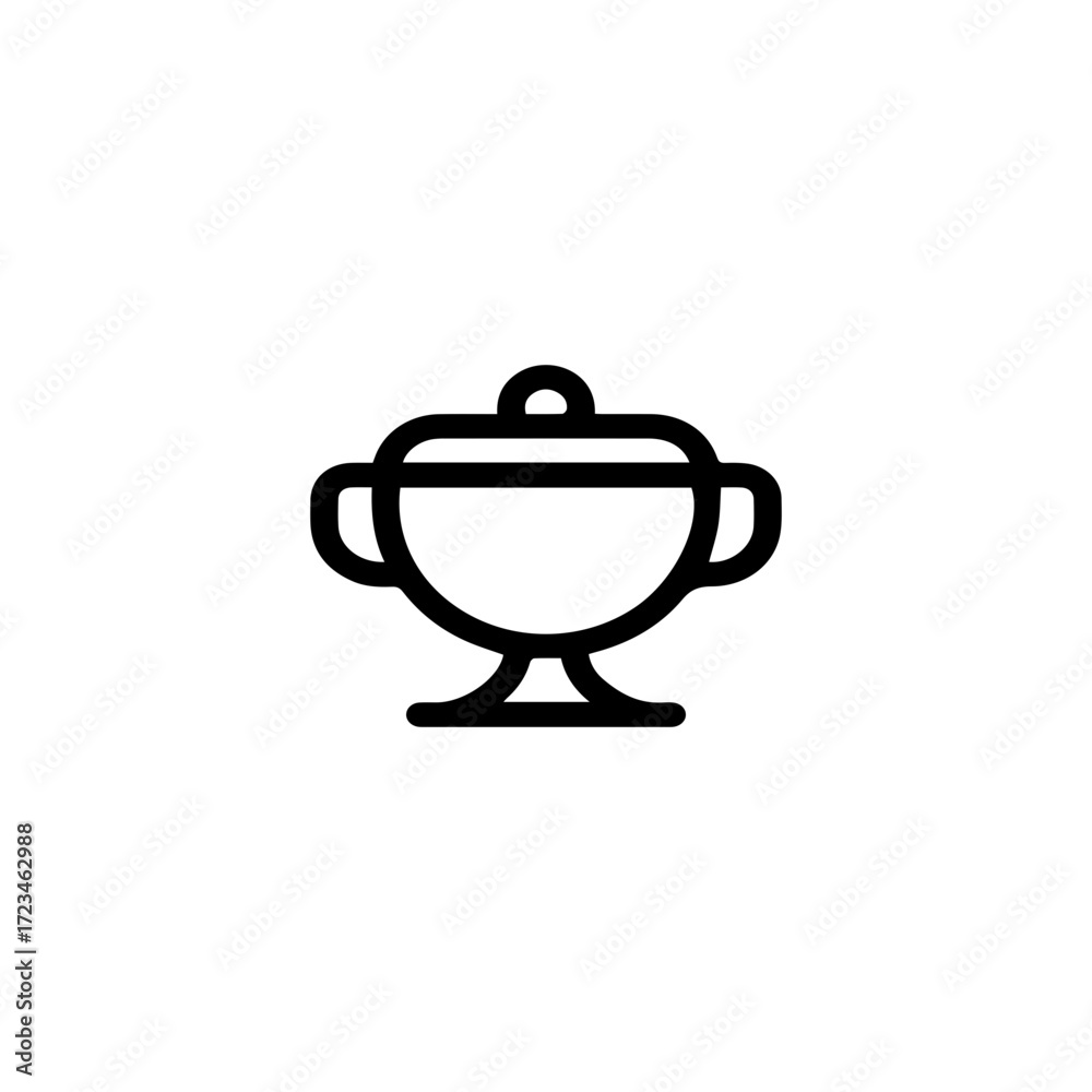 Fotografie Elegant tureen line icon
