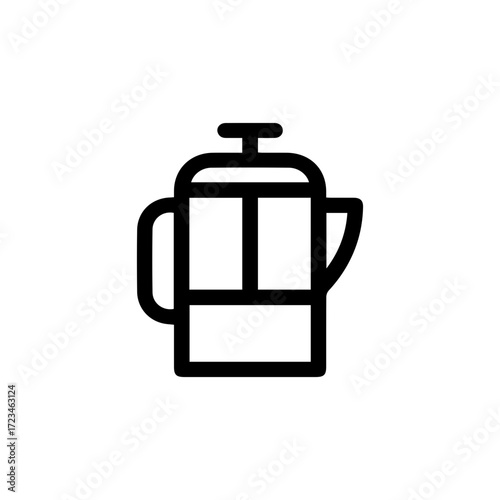 Coffee press line icon