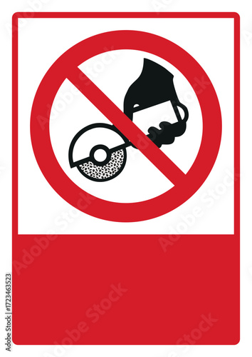 prohibition_safety signs_version 2_do not use with hand-held grinding machine_your custom message here_portrait_size a4/a3/a2/a1 