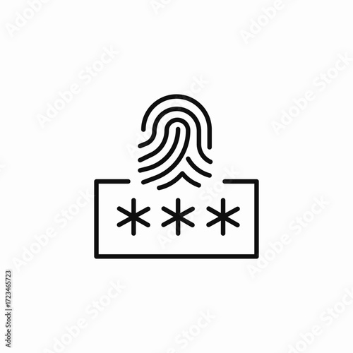 biometric login authentication icon sign vector