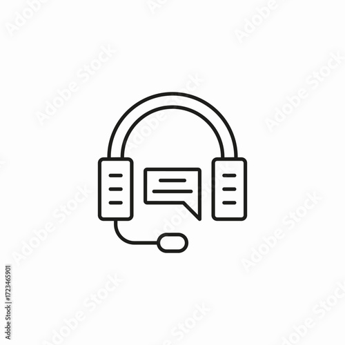 call center headset icon sign vector