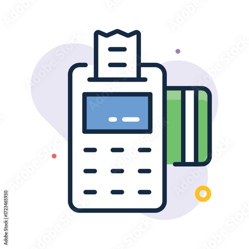 Pos terminal icon design in modern flat outline style