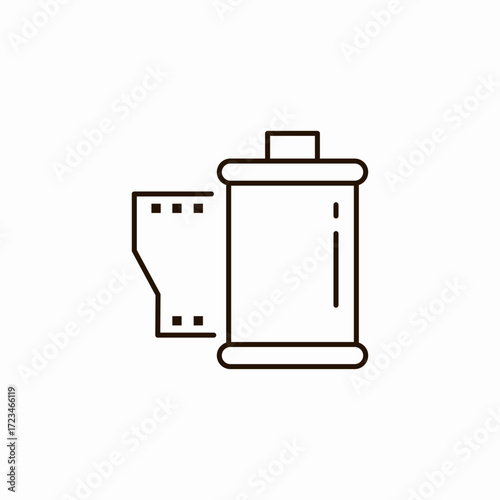 camera film roll icon sign vector