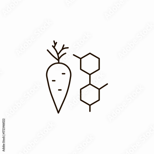 carrot molecule genetic icon sign vector